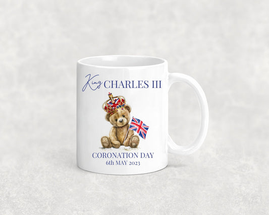 Kings Coronation Bear Mug | Keepsake | Tree Hanger | Bauble | Gift | Memory | King Charles | Memento