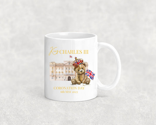 Kings Coronation Bear Mug | Keepsake | Tree Hanger | Bauble | Gift | Memory | King Charles | Memento | Buckingham Palace