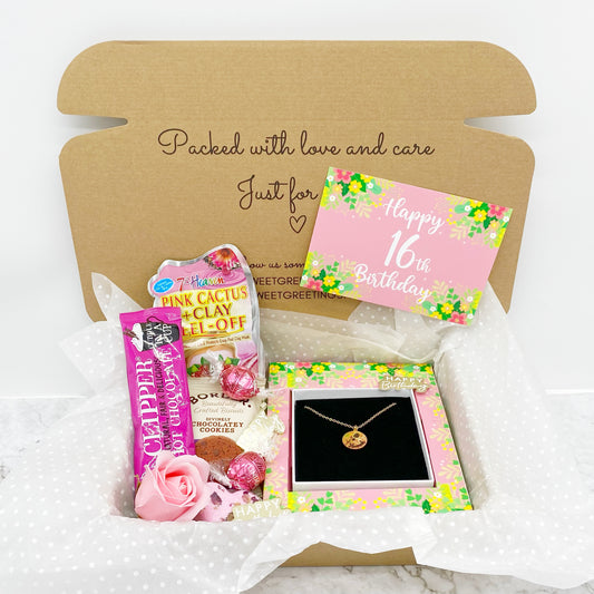Happy 16th Birthday Personalised Name Engraved Treat Hamper Gift Box