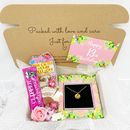 Happy 13th Birthday Personalised Name Engraved Treat Hamper Gift Box