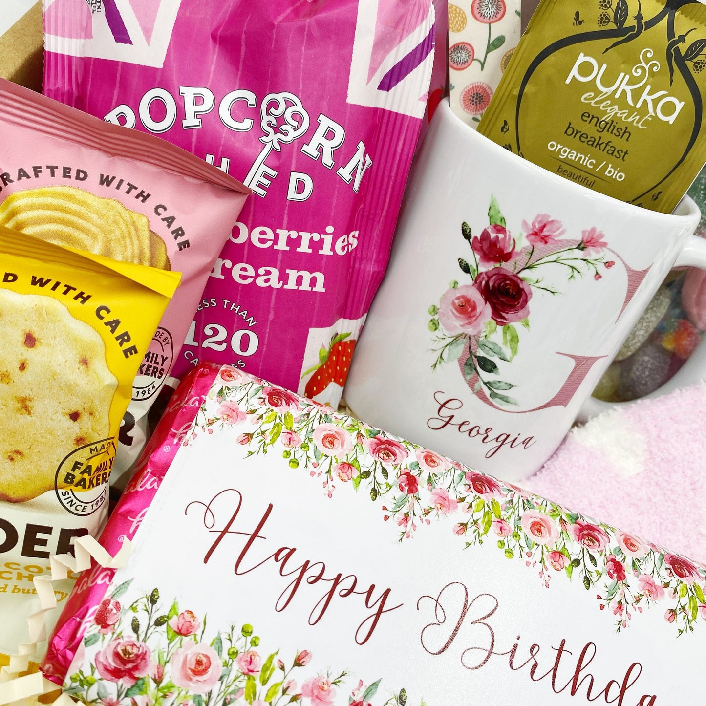 Pamper Hamper Birthday Luxury Personalised Pink Gift Treat Box, Mug, Name, Spa Box, De Stress, For Her, Present, 30th, 40th, 50th 60th